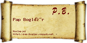 Pap Boglár névjegykártya